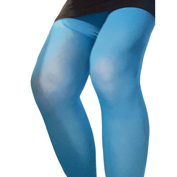 Blue Opaque Stretchy Tights For Adults Ballet/Gay/Sissy* New* Tall Fit - Picture 3 of 5
